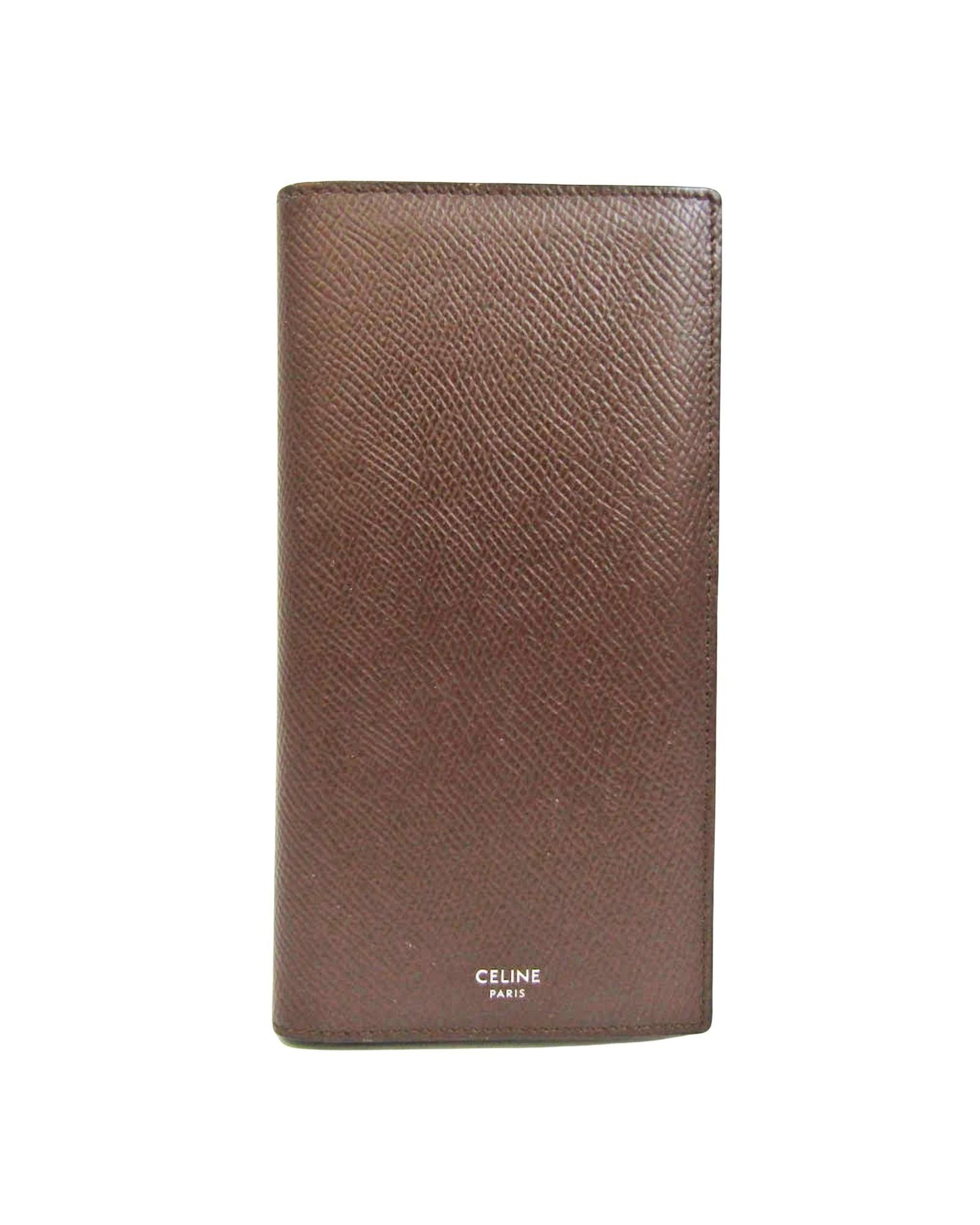 image of Vertical Wallet By Celine in Brown, Women's