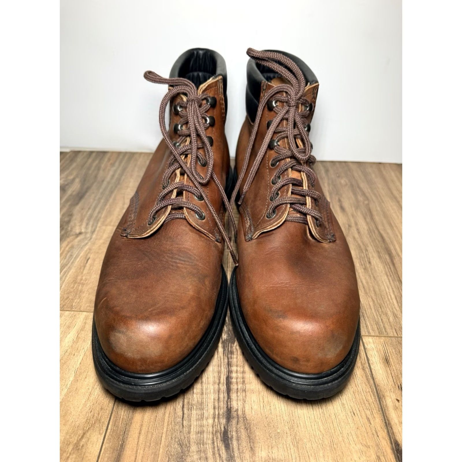 Red Wing VINTAGE Red Wing Shoes Work Boots 207 Brown Leather Lace Up Sz 14 B MADE USA Mens Boots Size US 14 / EU 47 - 5 Thumbnail