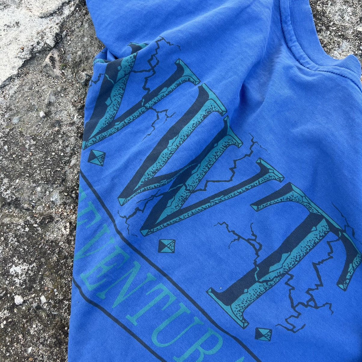 Hanes × Vintage Vintage 90s Hanes „No Work Club” Blue Tee T Shirt Humor Size US L / EU 52-54 / 3 - 4 Thumbnail
