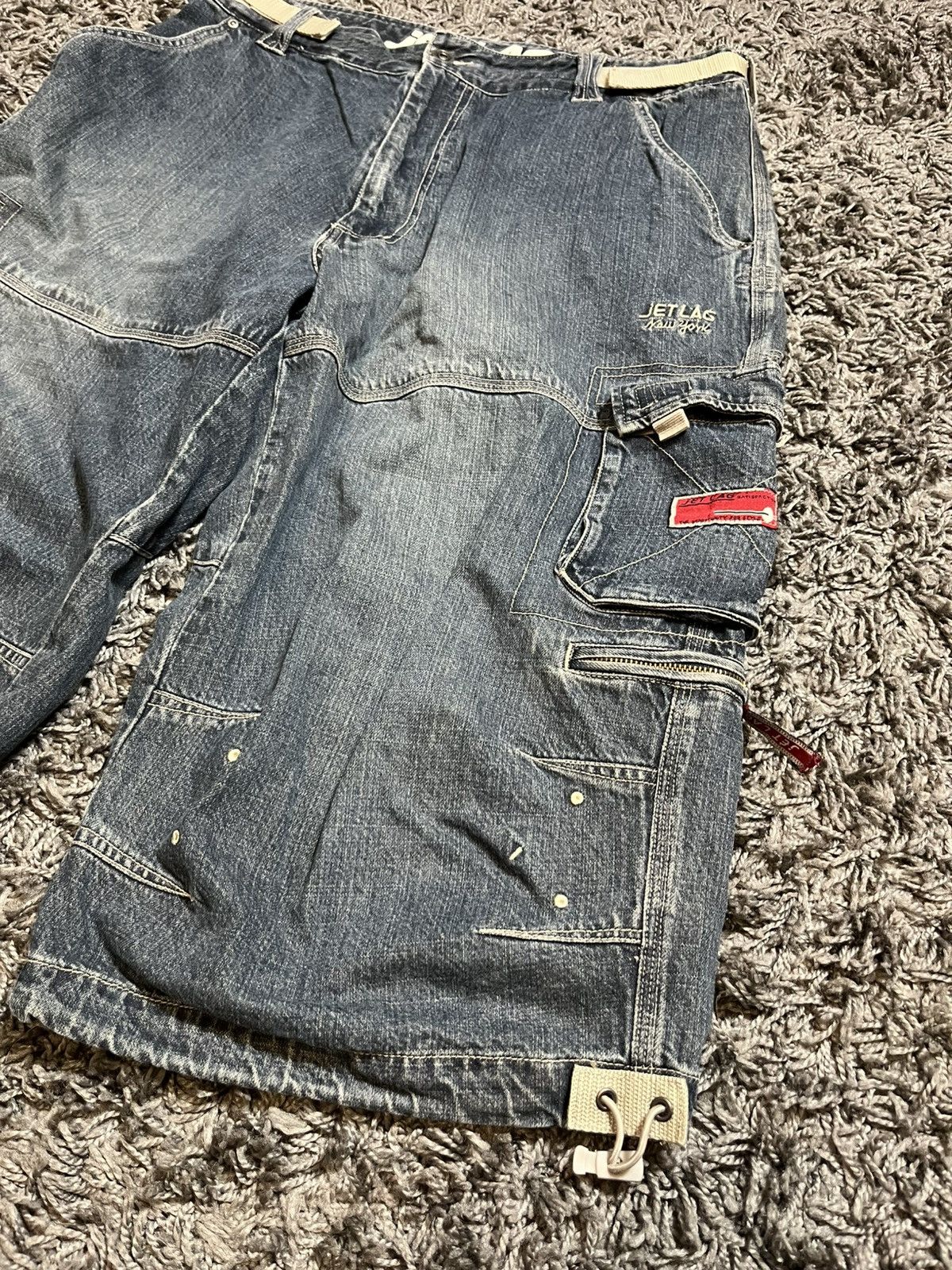 Jet Lag VINTAGE Y2K BAGGY JET LAG JEANS CARGO SHORTS Size US 36 / EU 52 - 3 Thumbnail
