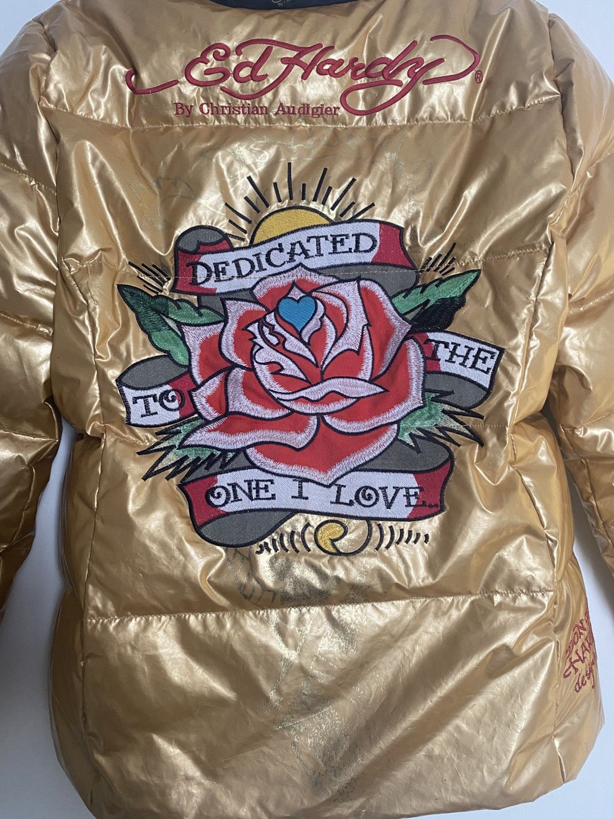 Ed Hardy Ed hardy by Christian Audigier Puffer Jacket Golden 00’s y2k Size US M / EU 48-50 / 2 - 6 Thumbnail