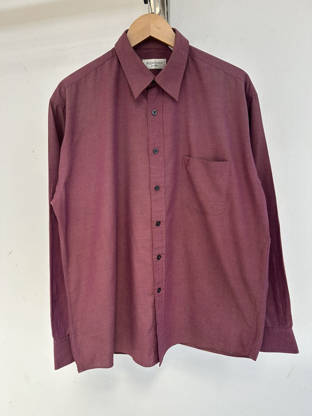 Yves Saint Laurent YSL Vintage Marroon Button Ups Size US XL / EU 56 / 4 - 1 Thumbnail