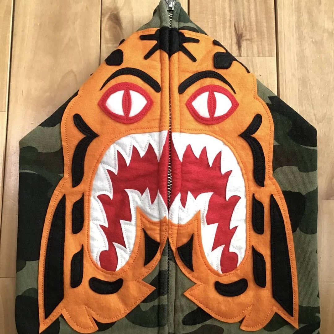 Bape BAPE Tiger full zip hoodie 1st camo green a bathing ape Size US XL / EU 56 / 4 - 3 Thumbnail
