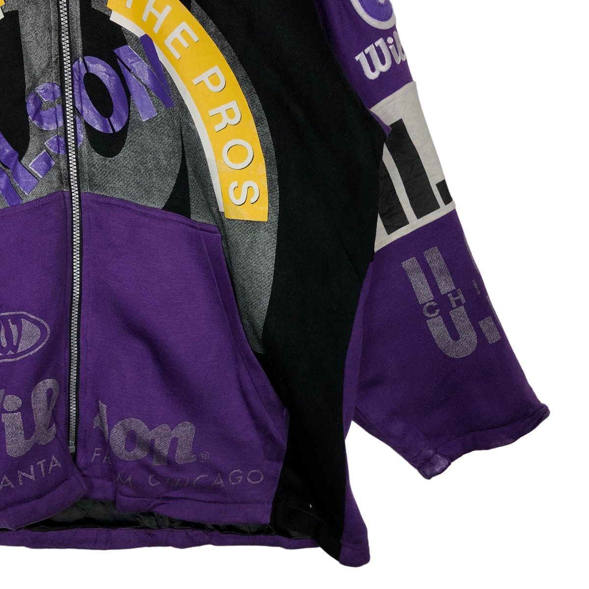 Japanese Brand 🔥Vintage Wilson Overprint Hoodie Zipper Jacket Streetwear Size US L / EU 52-54 / 3 - 5 Thumbnail