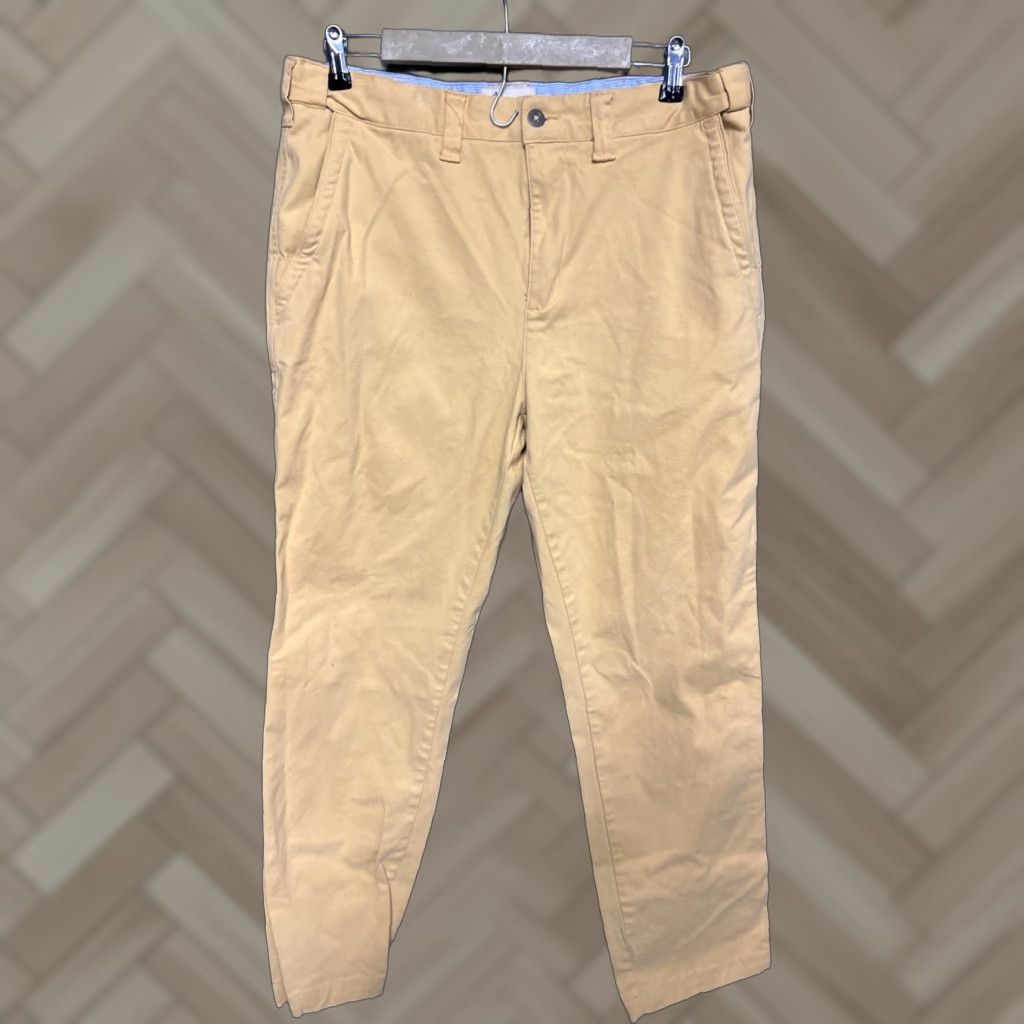 The Territory Ahead Territory Ahead Mens Pants Regular Straight Chino 35x32 Yellow Cotton Blend Front Zip Pockets Adjustable Waist Size US 35 - 1 Thumbnail