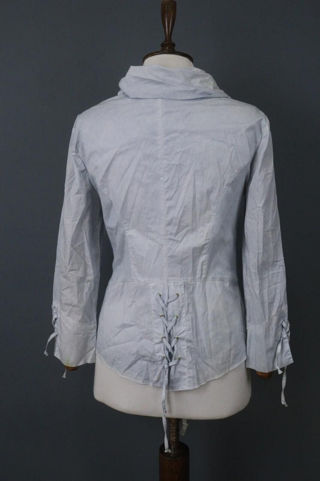 Bottega Veneta Bottega Blue Cotton Graphic Print Lace Up Blouse Top Size S Size S / US 4 / IT 40 - 10 Thumbnail