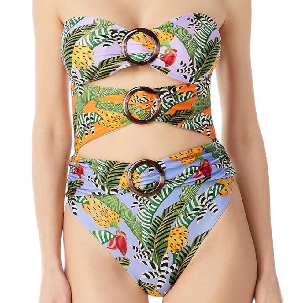 Farm Rio FARM RIO Cutout Bandeau Convertible Swimsuit, XS Size ONE SIZE - 1 Thumbnail