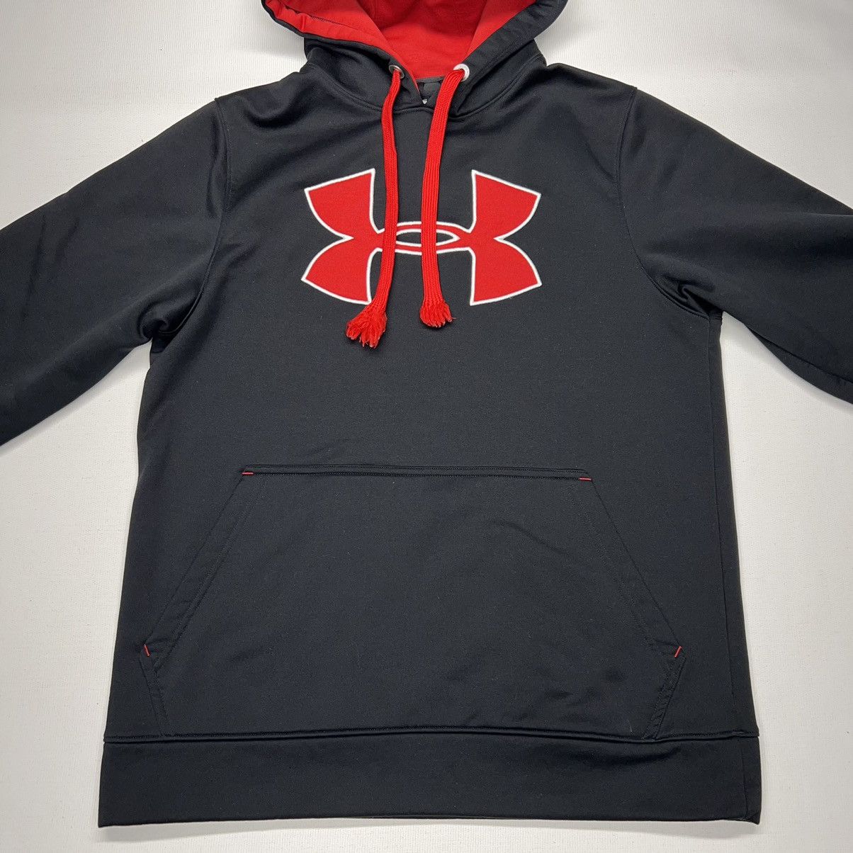 Under Armour Under Armour Hoodie Black Red Fleece Sweatshirt Logo Size US S / EU 44-46 / 1 - 2 Thumbnail