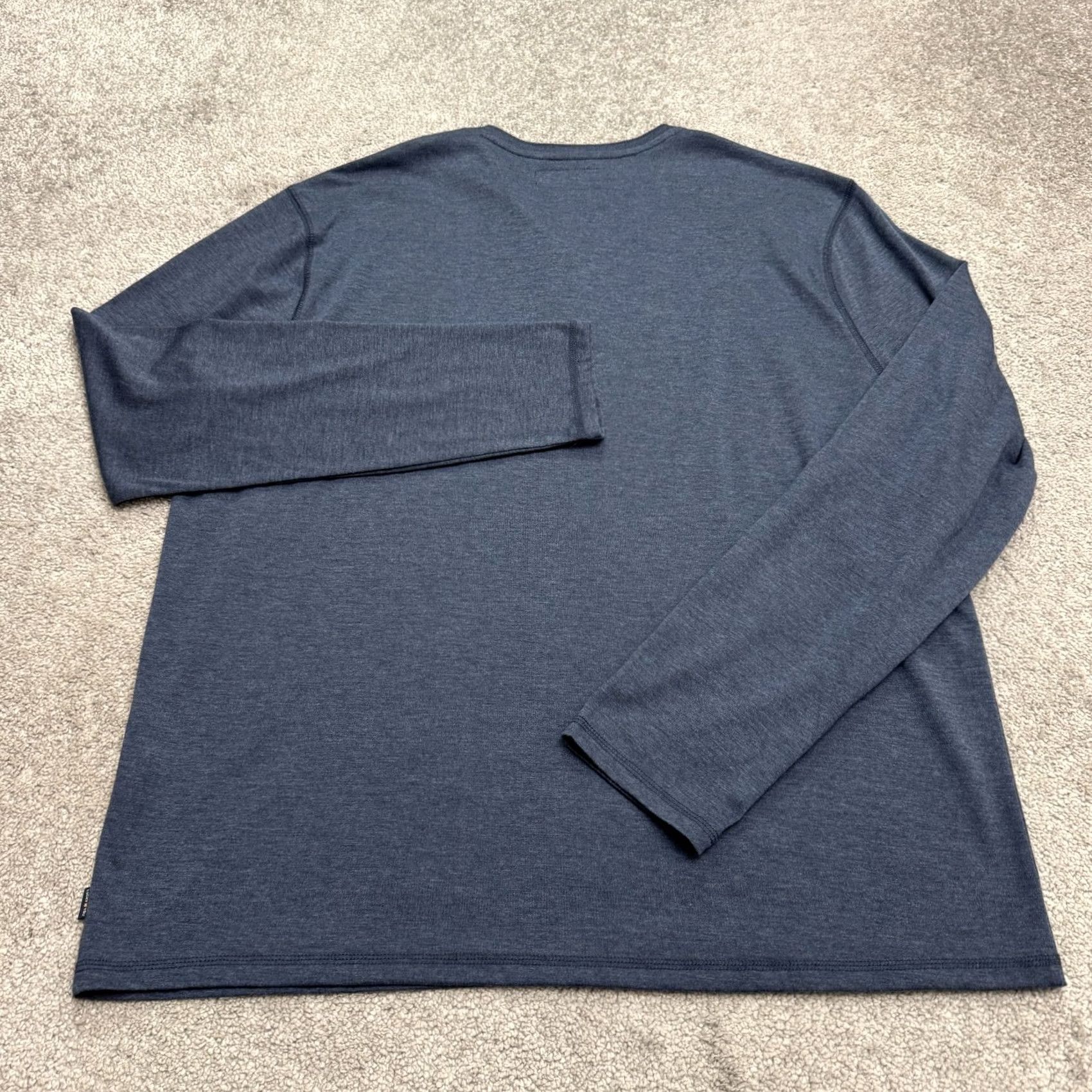 Lucky Brand Lucky Brand T-Shirt Mens XL Long Sleeve Henley Navy Blue Casual Stretch Tee Size US XL / EU 56 / 4 - 2 Thumbnail
