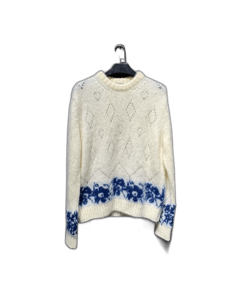 Dior Dior Dior blue and white porcelain knit sweater Size US XL / EU 56 / 4 - 1 Thumbnail