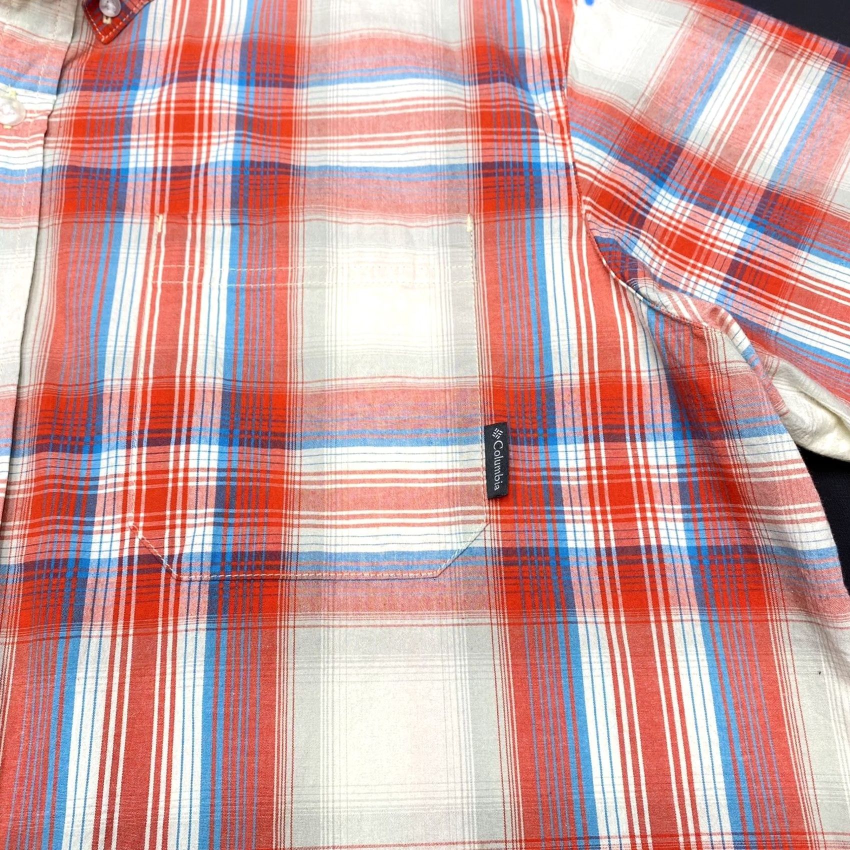 Vintage Columbia Shirt Regular Red Plaid Button-Up Short Sleeve Mens Adult Large Size US L / EU 52-54 / 3 - 5 Thumbnail