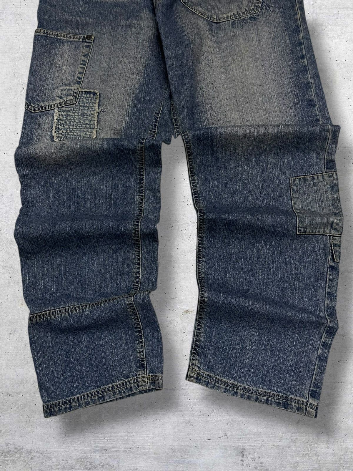 Japanese Brand VINTAGE PATCHWORK POCKET 90S JAPAN SCANNER BAGGY 90S DENIM Size US 33 - 3 Thumbnail
