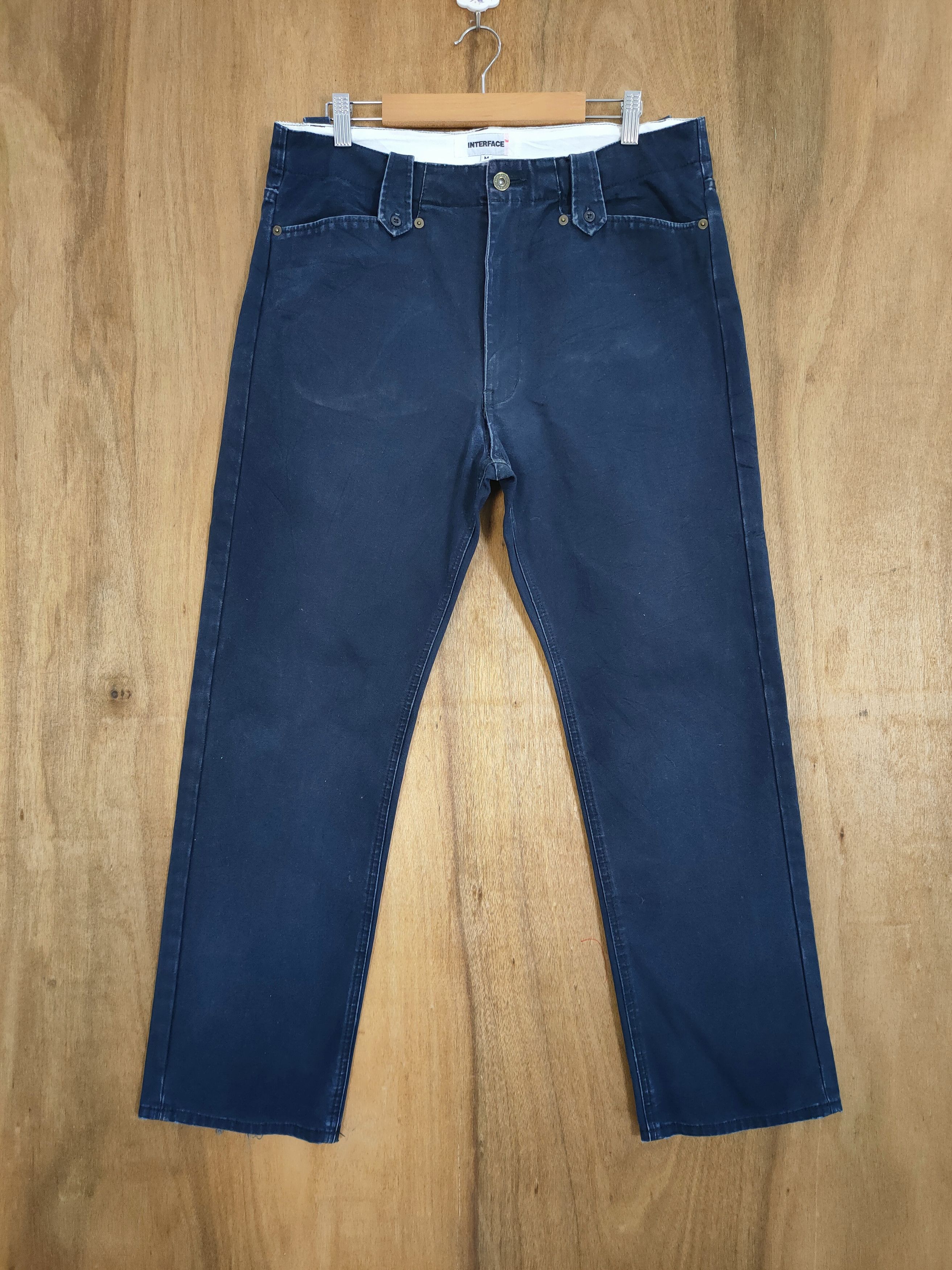 Japanese Brand VINTAGE INTERFACE DARK BLUE TROUSERS CHINO BUSH PANTS Size US 34 / EU 50 - 1 Thumbnail