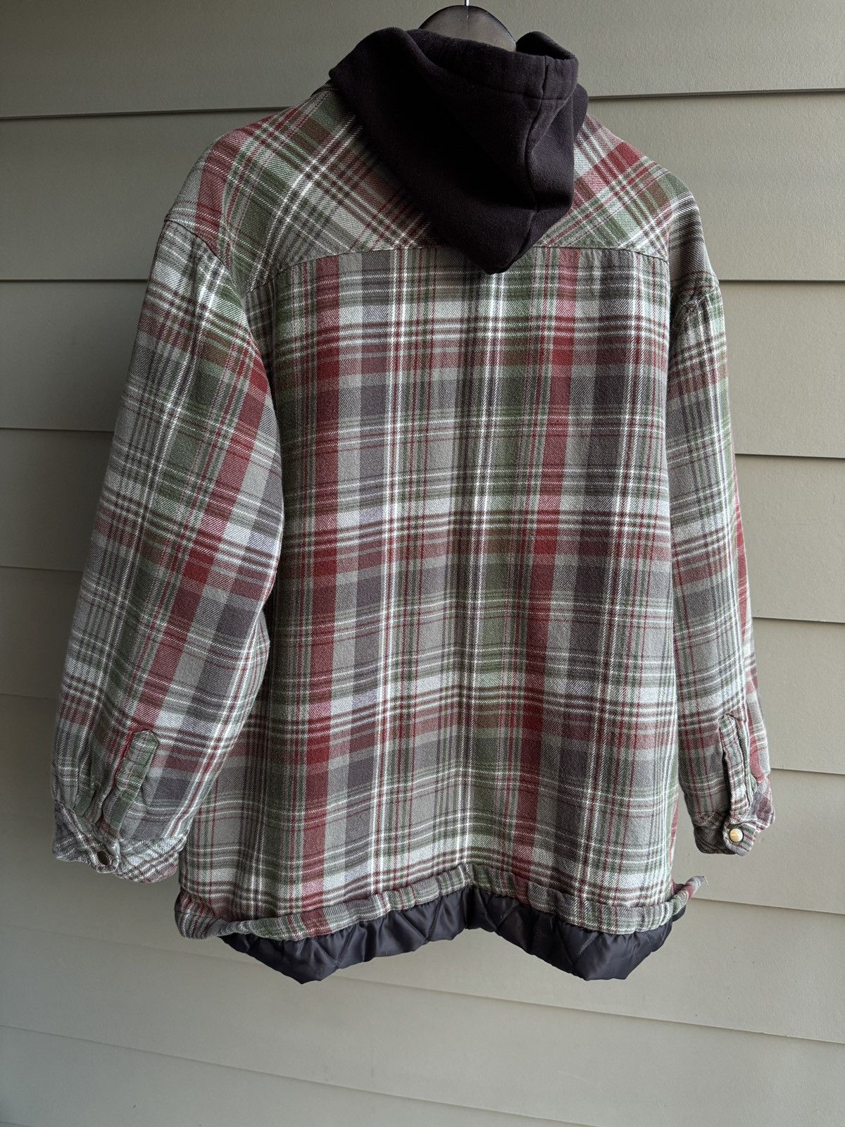 Japanese Brand Grunge Flannel Hooded Jacket Zipped Shirt Quilted Lined XXL Size US XXL / EU 58 / 5 - 10 Thumbnail