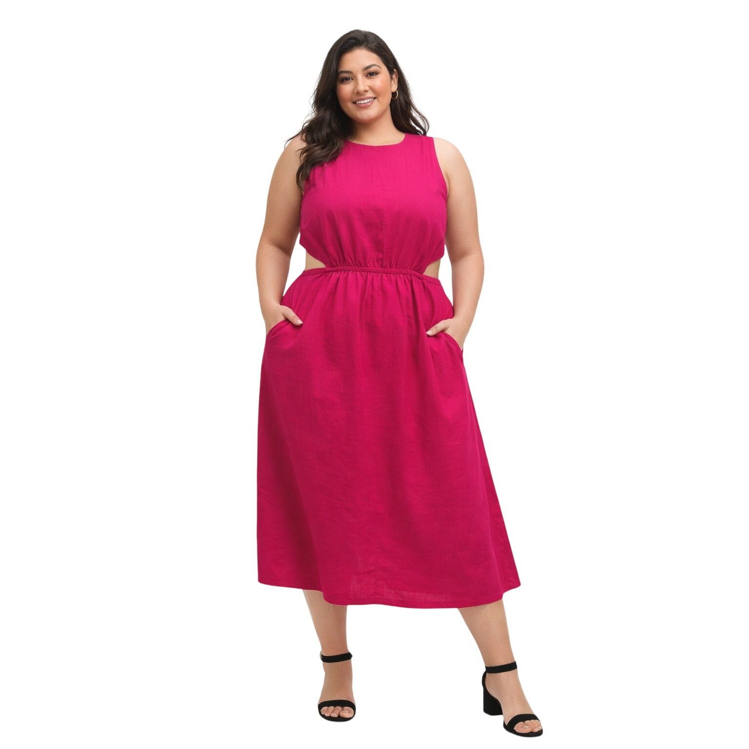 Banana Republic Banana Republic Linen Blend Cutout Midi Dress Size 14 Size XL / US 12-14 / IT 48-50 - 1 Thumbnail