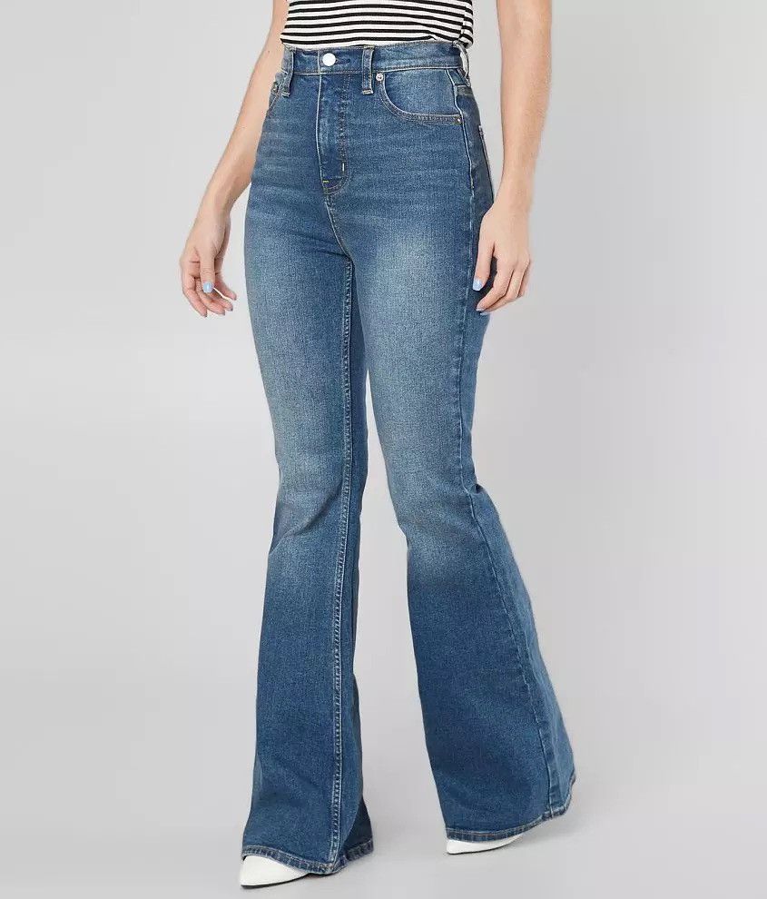 Free People NWOT CRVY Robyn High-Rise Flare Jeans Size 27" / US 4 / IT 40 - 2 Thumbnail