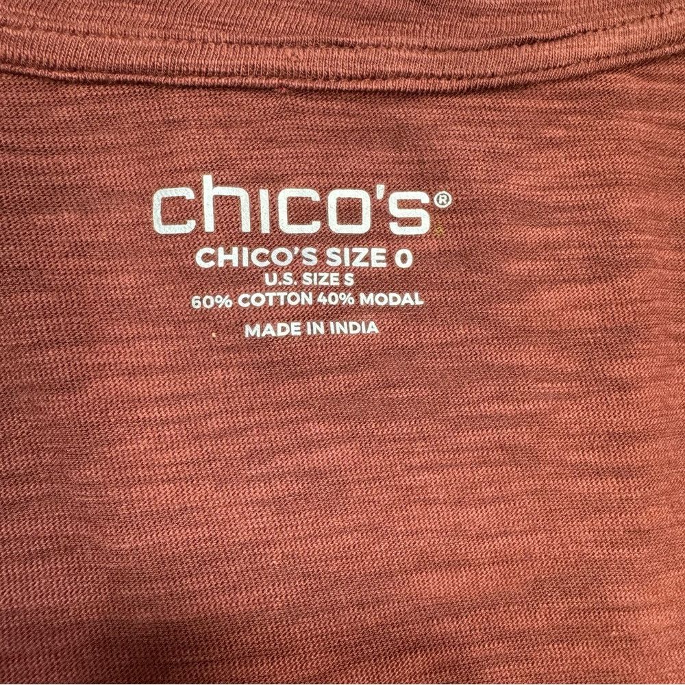 Chicos New Chico's Scroll Print 3/4 Sleeve Romantic Tee Size 0 US Size S / US 4 / IT 40 - 7 Thumbnail