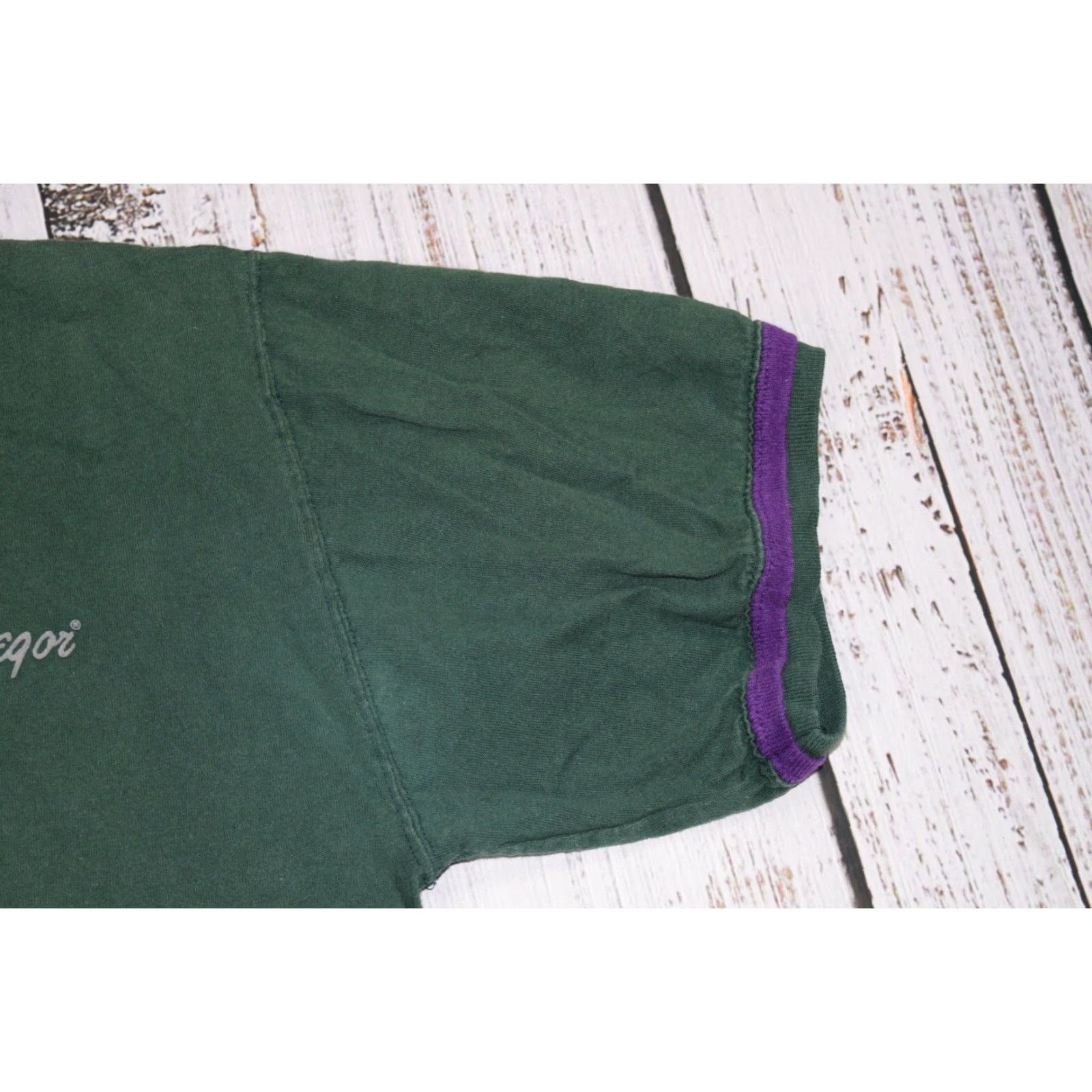 McGregor VINTAGE MacGregor 1990s Grunge Green Double Collar Short Sleeve T-Shirt XL Men Size US XL / EU 56 / 4 - 3 Thumbnail