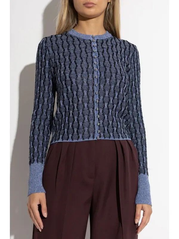 Lanvin o1y0326 Cardigan in Light Blue/Black Size M / US 6-8 / IT 42-44 - 2 Thumbnail
