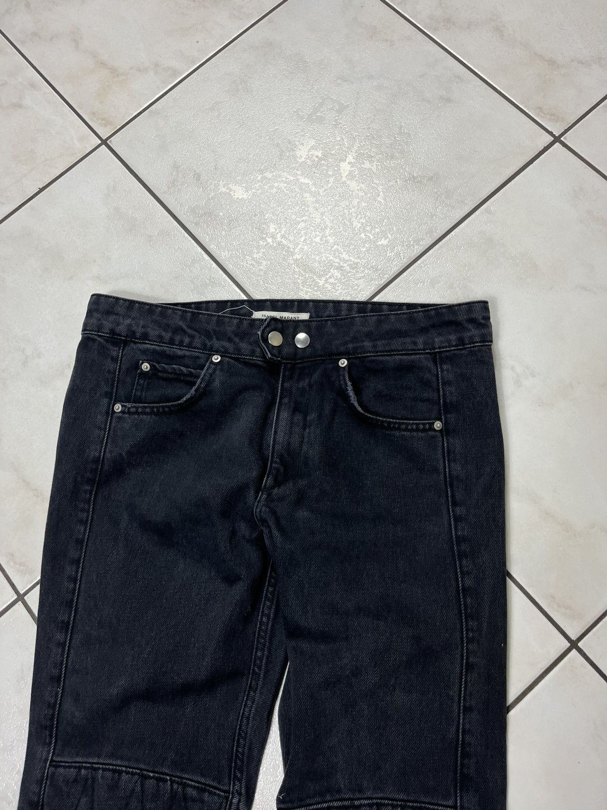 H&M × Isabel Marant × Isabel Marant Etoile Isabel Marant Pour H&M biker washed denim jeans zip pants Size US 28 / EU 44 - 3 Thumbnail