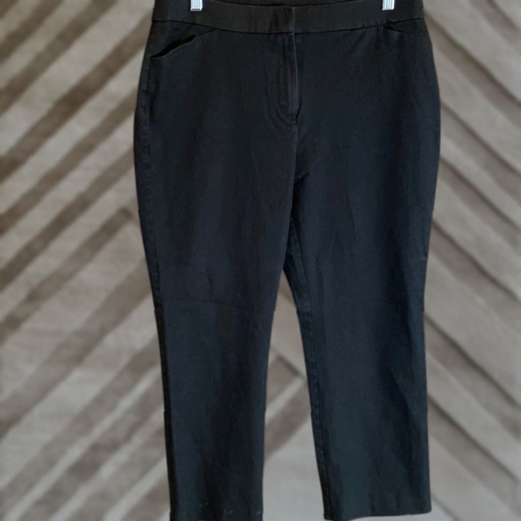 Vintage Chicos Womens Pants Black High Rise Chino Stretch 1.5 Short (Medium) PM Petite Regular 32 Inseam 23.5 in Size 32" / US 10 / IT 46 - 1 Thumbnail