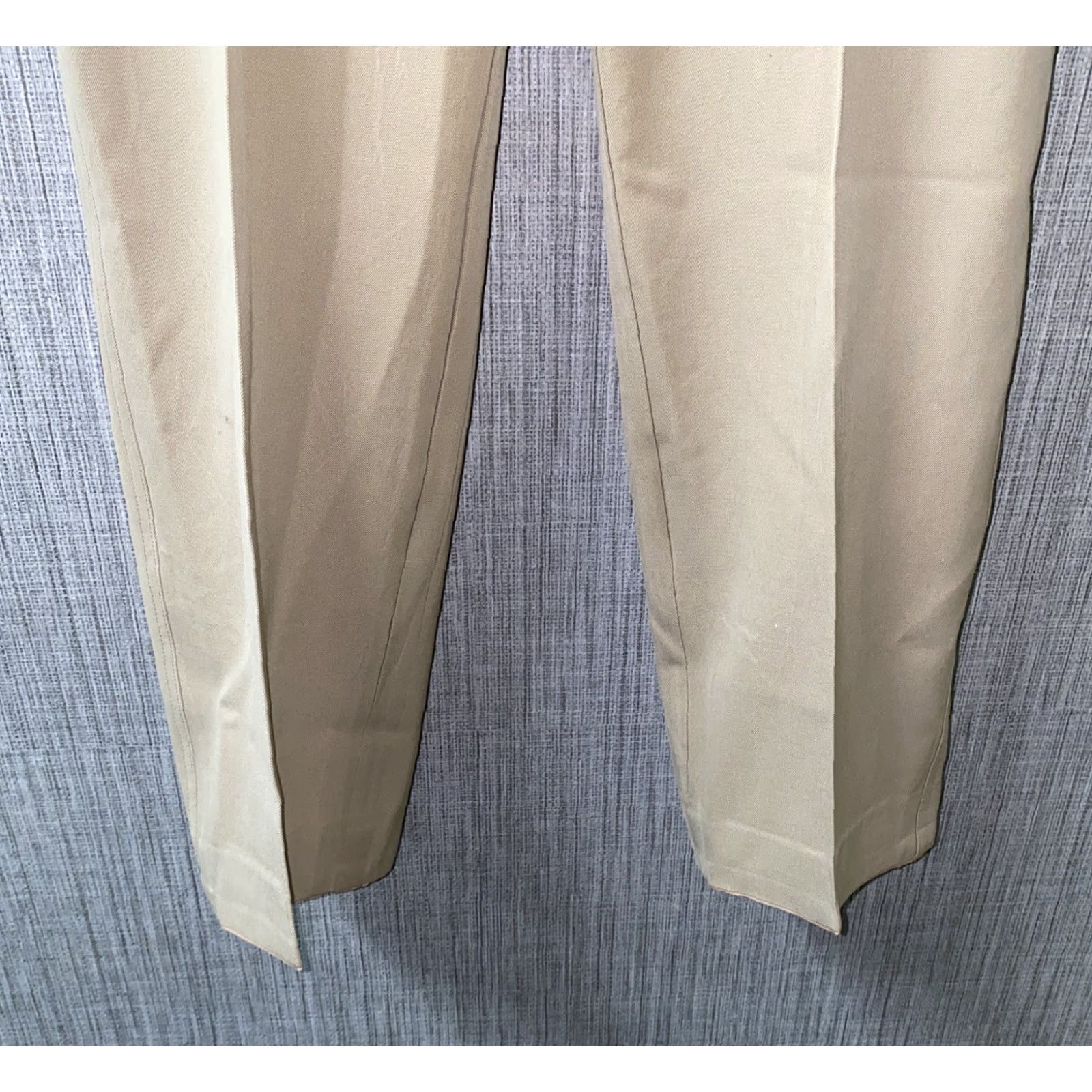Bogner VINTAGE Bogner Mens Beige Wool Pleated Dress Pants 36 Waist 36 X 25.5 Regular Mens Beige Wool Dress Pants 1980s Size US 36 / EU 52 - 3 Thumbnail