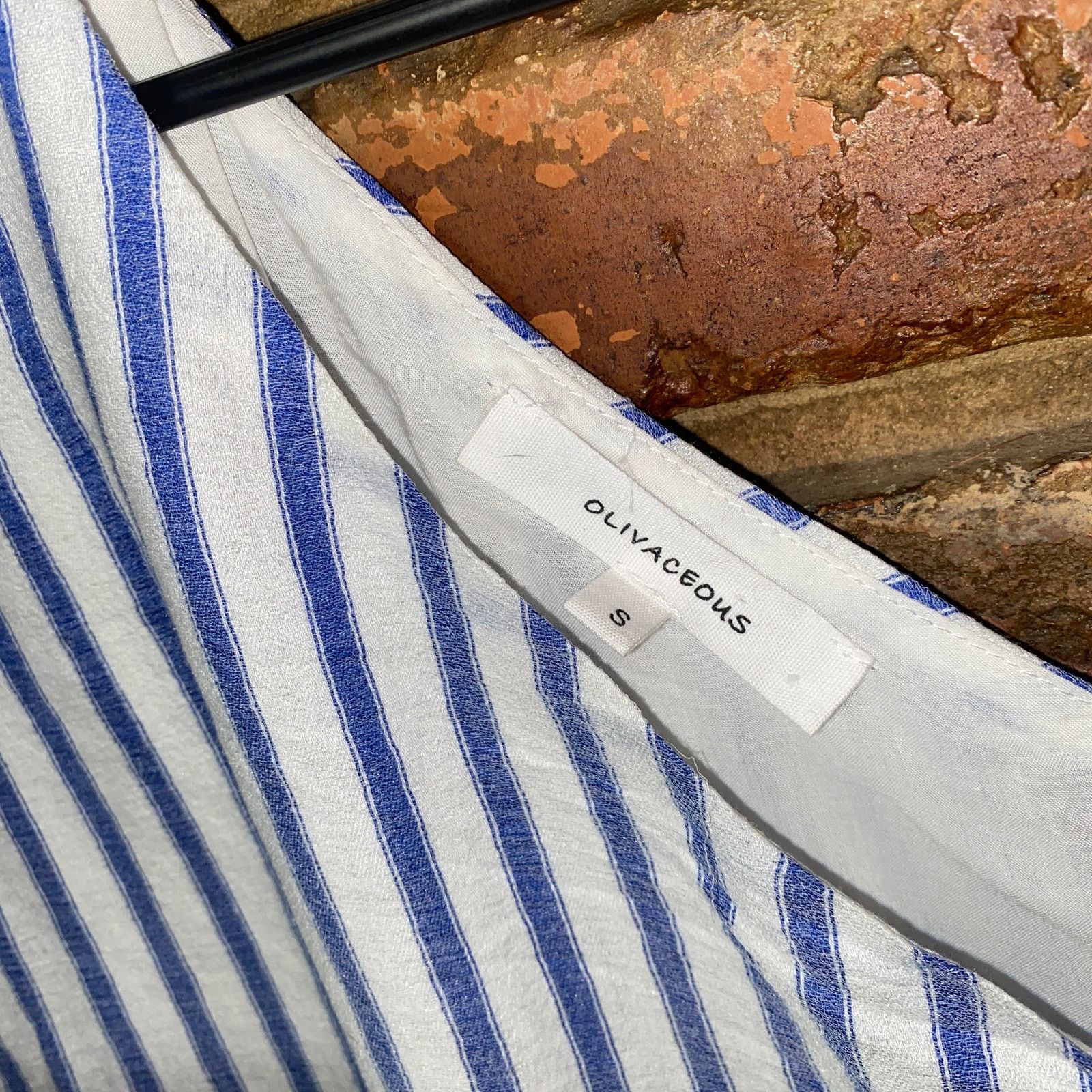 Other Olivaceous Blue White Striped One Shoulder Blouse Size Small Size S / US 4 / IT 40 - 3 Thumbnail