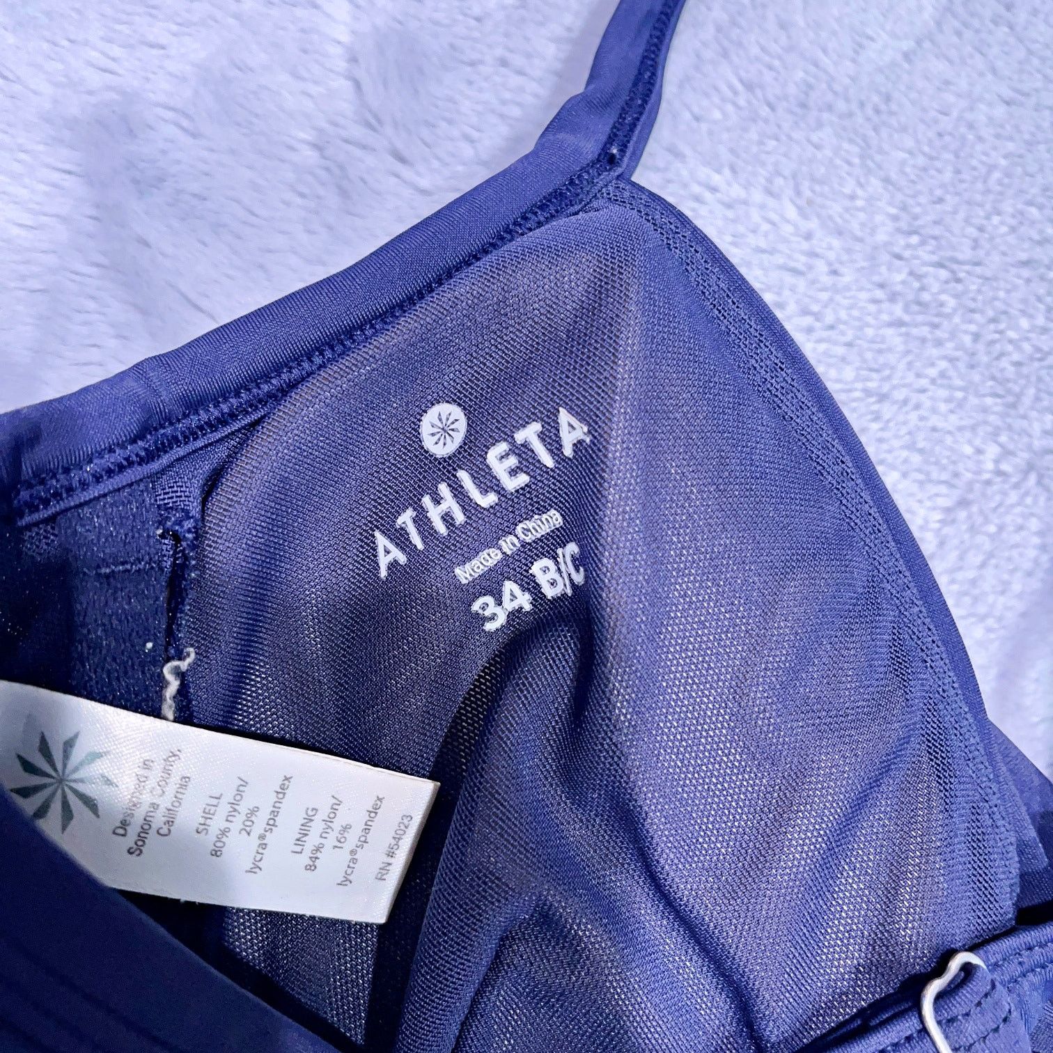 Athleta Athleta Swim Twister Bikini Bra Navy Underwire Pad 34B 34C Size ONE SIZE - 3 Thumbnail