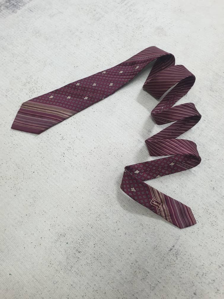 Yves Saint Laurent Yves Saint Laurent maroon Colour stripe ties Size ONE SIZE - 6 Thumbnail