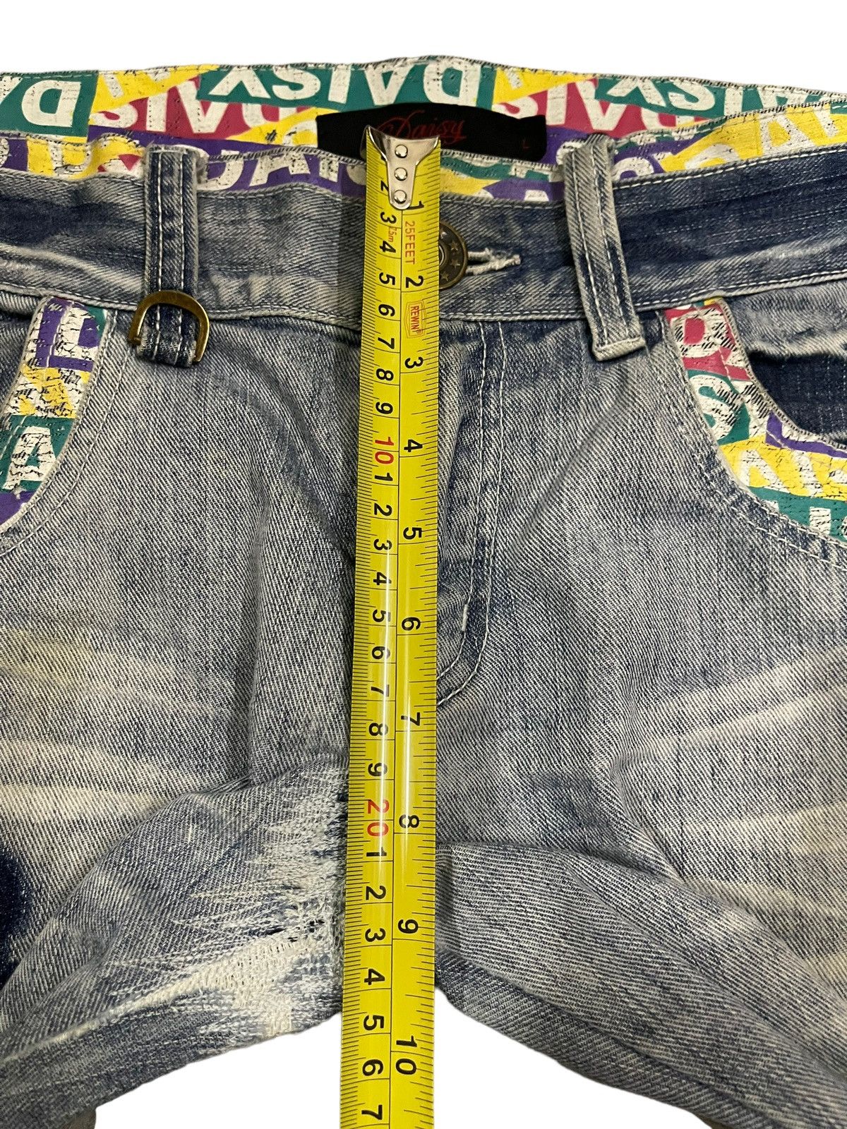 If Six Was Nine Vintage Japanese Brand Blue Wash Distress Flare Jeans Size US 33 - 14 Thumbnail