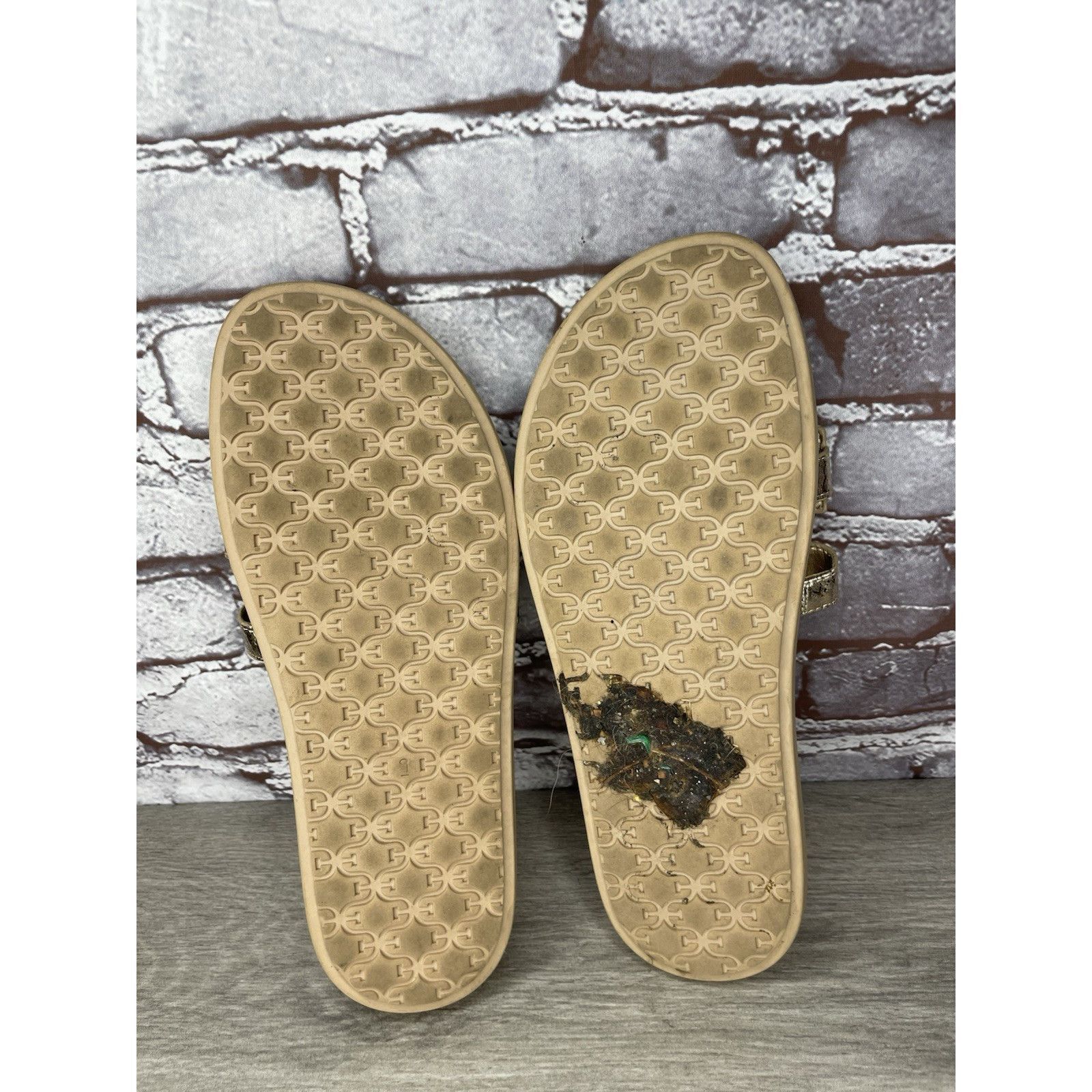 Sam Edelman Sam Edelman Valeri Metallic Gold Leather Slides Sandals Wome Size US 9 / IT 39 - 10 Thumbnail