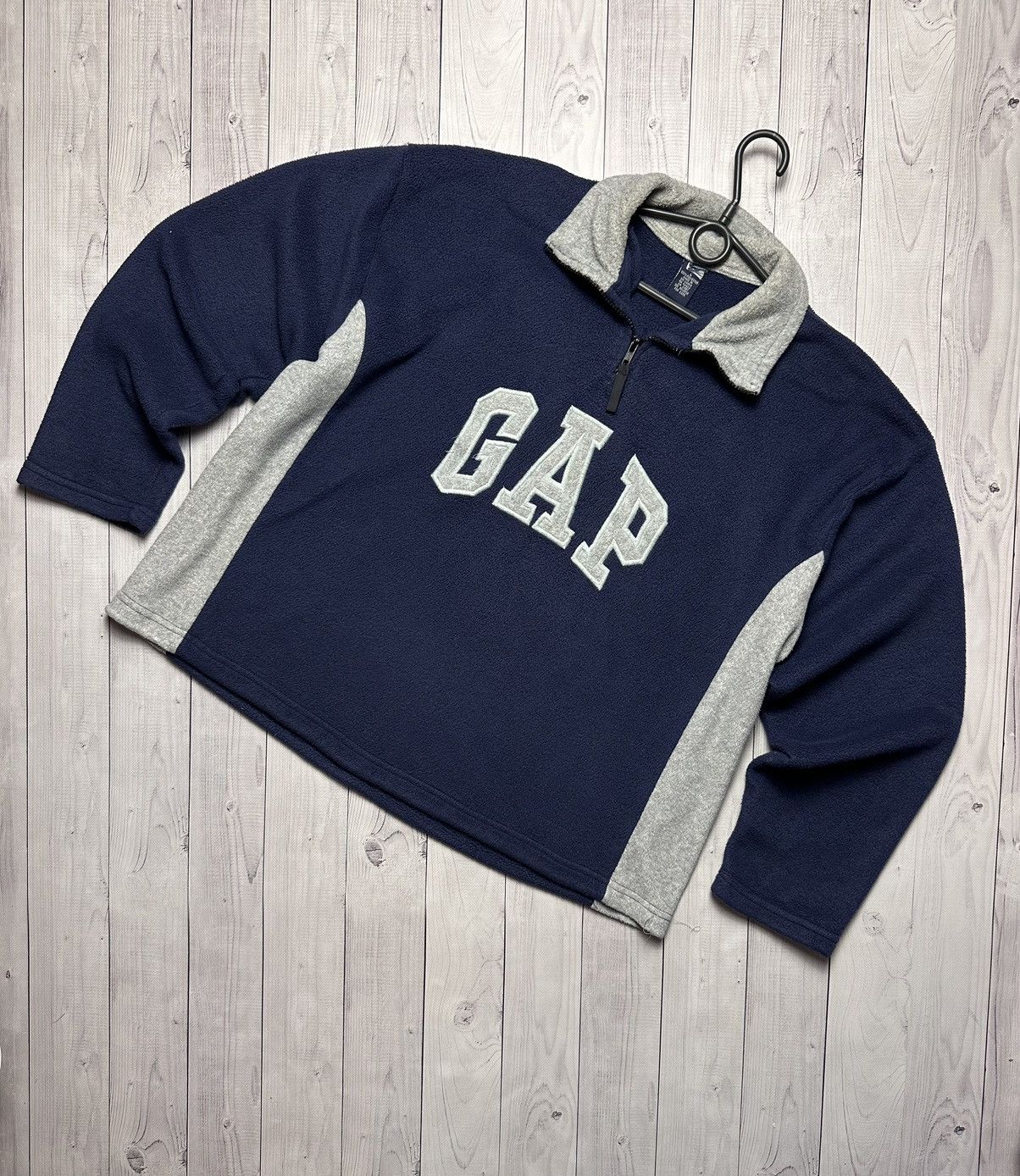 Gap × Vintage Vintage Gap Fleece zip sweater size L oversized big logo Size US L / EU 52-54 / 3 - 1 Thumbnail