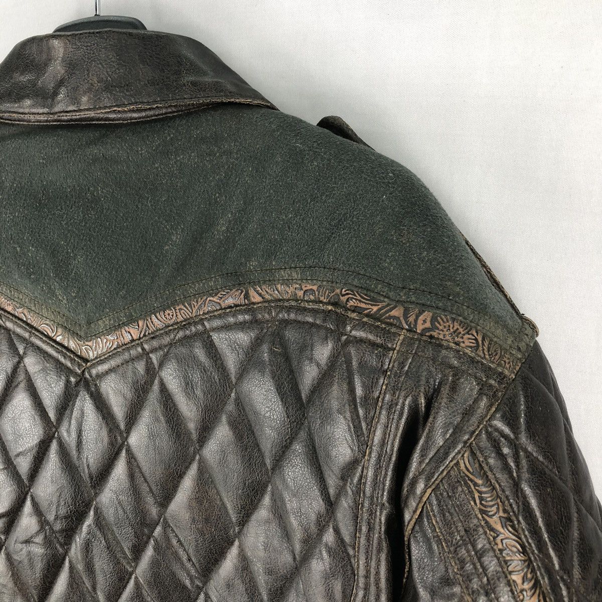 Leather Vintage 90's Motorcycle Leather Jacket by Jam's Gold Size US L / EU 52-54 / 3 - 5 Thumbnail