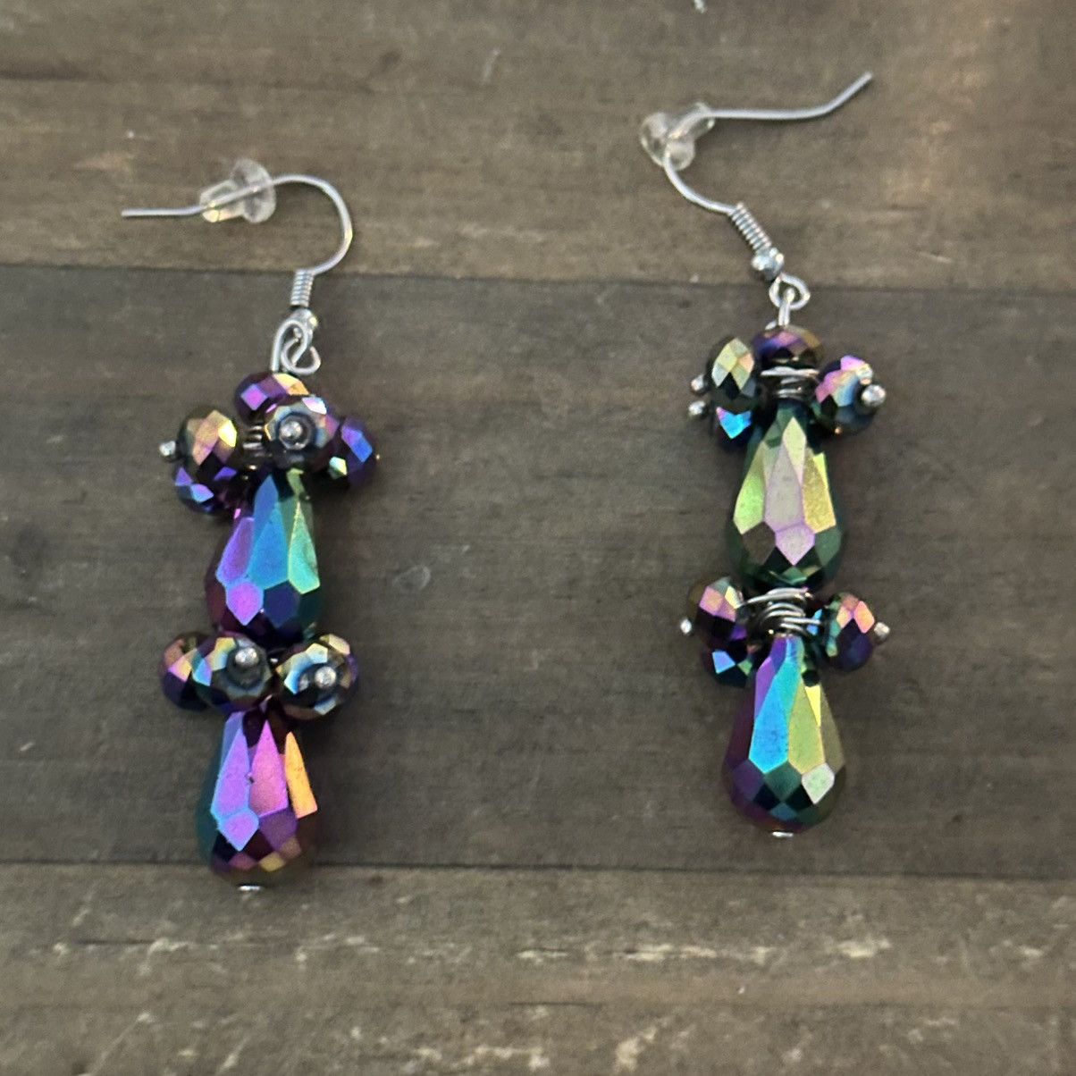 Other Mermaid glass faceted teardrop dangle hook earrings Size ONE SIZE - 3 Thumbnail