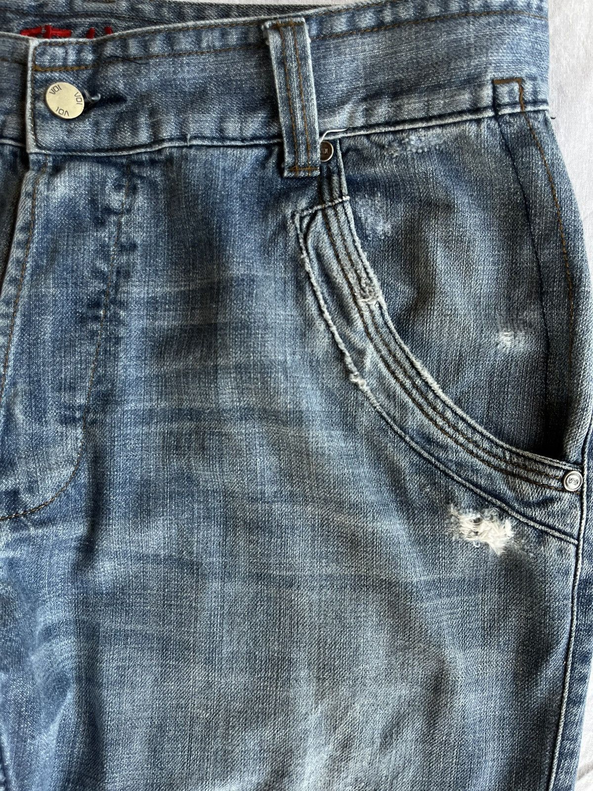 Japanese Brand × Voi Jeans Voi Jeans 38R Distressed Baggy Fit Denim Y2K Streetwear Size US 38 / EU 54 - 3 Thumbnail