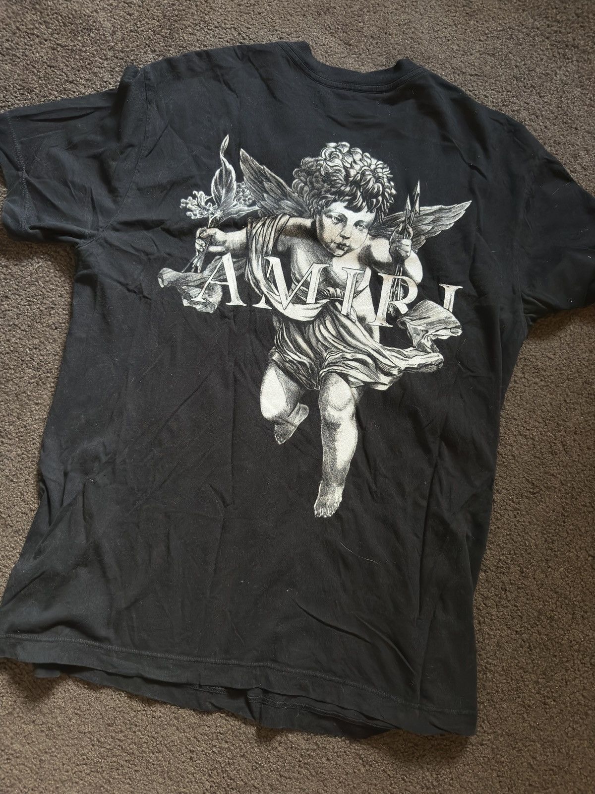 Amiri Amiri Black Cherub Logo tee XS Size US XS / EU 42 / 0 - 5 Thumbnail
