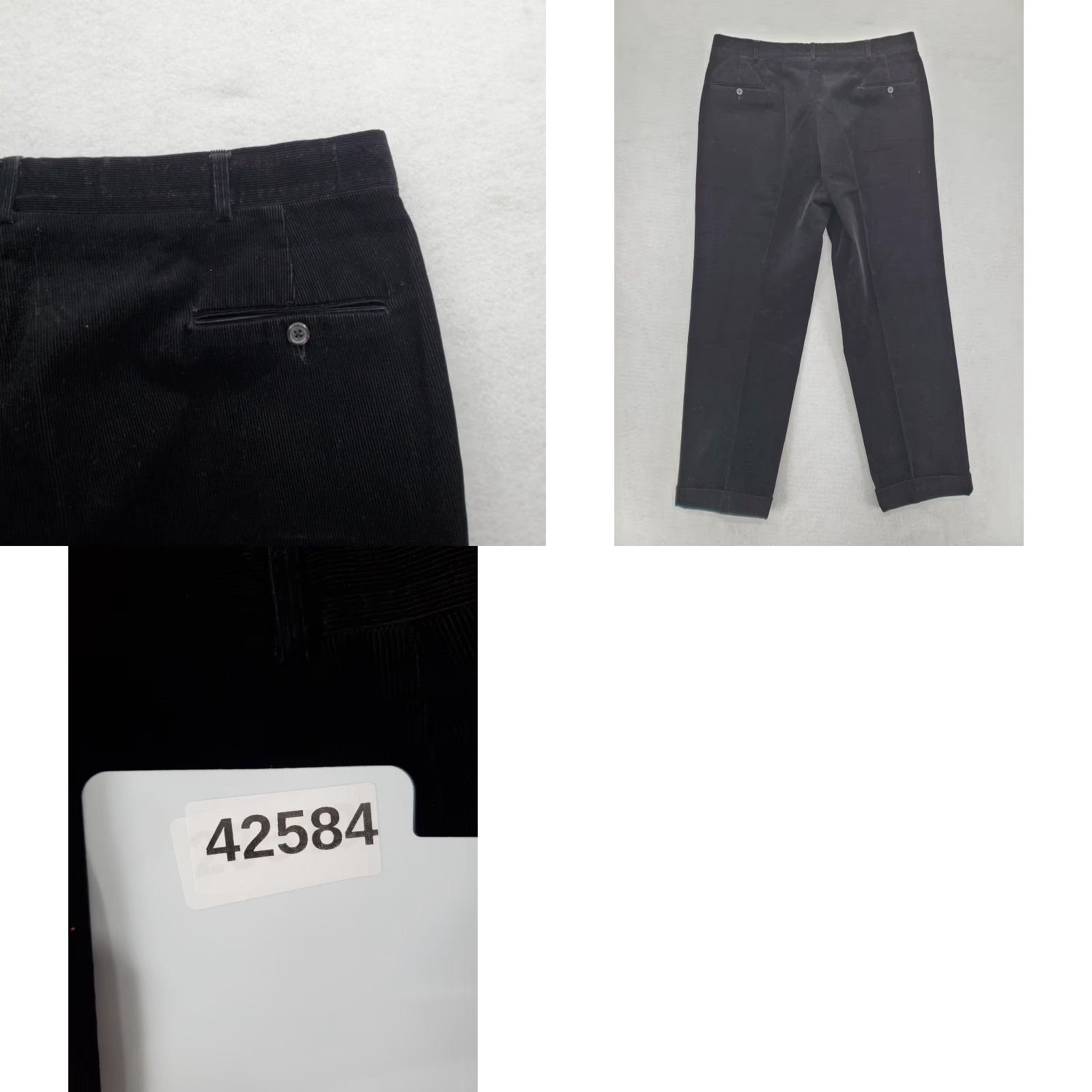 Polo Ralph Lauren VINTAGE Polo Ralph Lauren Corduroy Pants Mens 38x30 Black Button Fly Cuffed VTG Size US M / EU 48-50 / 2 - 9 Thumbnail