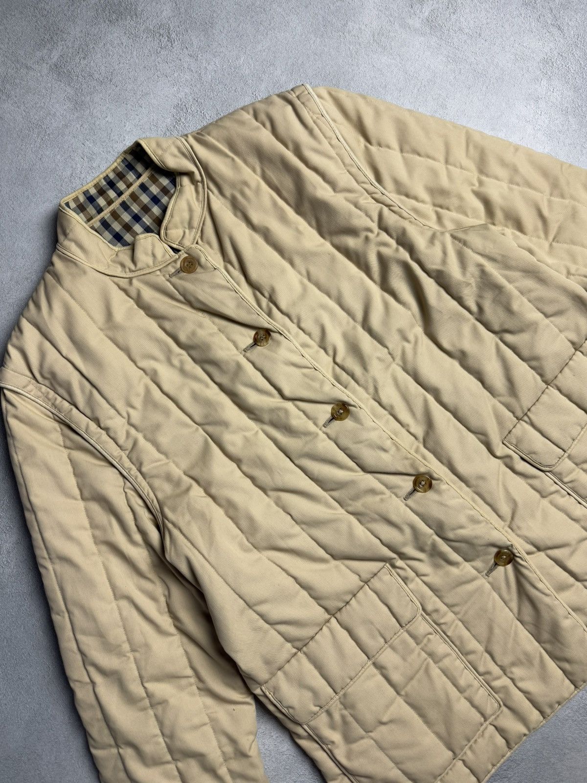 Aquascutum Aquascutum Padded Jacket Round Neck House Check Lining Size L / US 10 / IT 46 - 3 Thumbnail