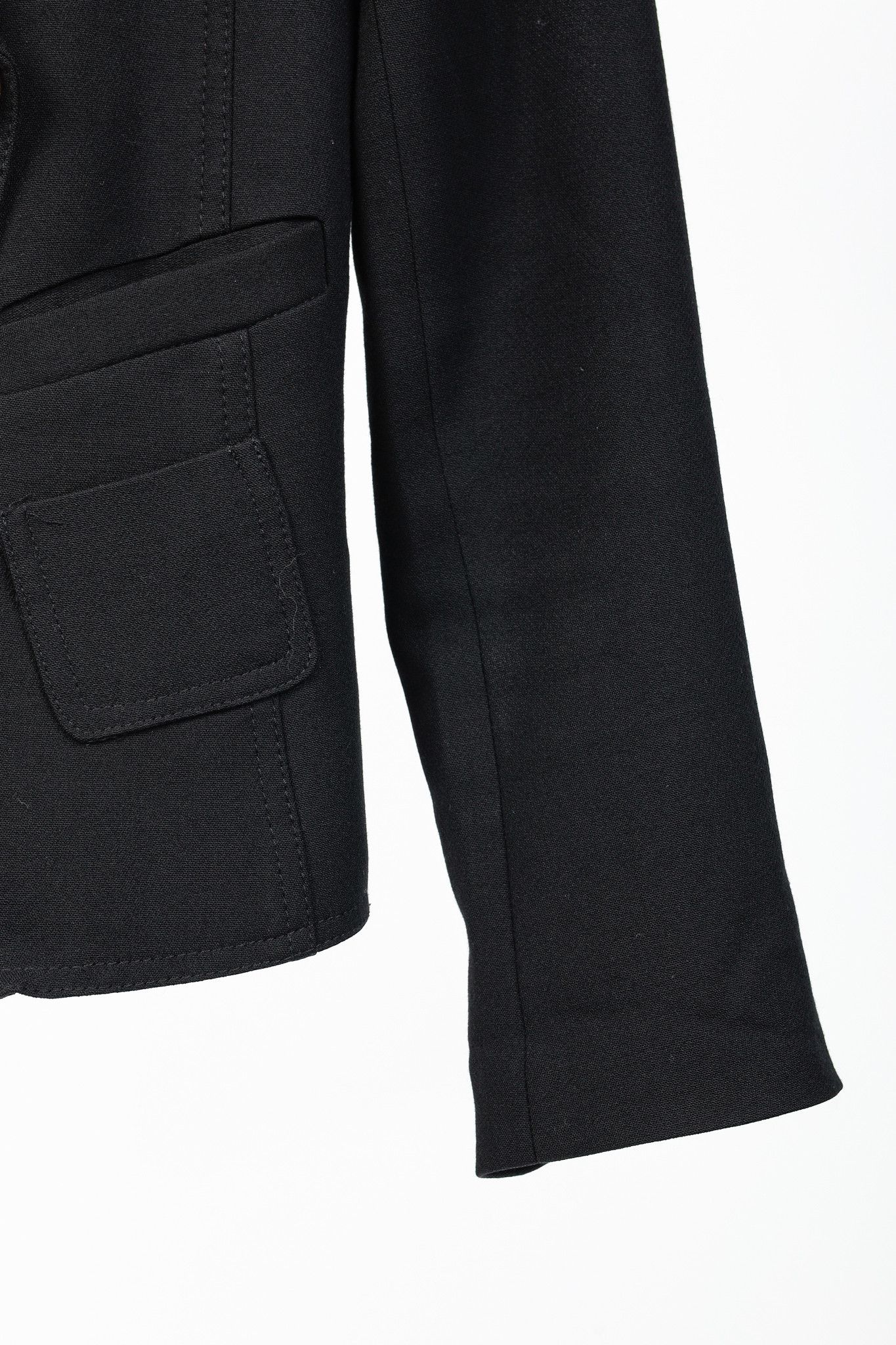 SMYTHE Smythe Black Wool-Blend 3-Button Wrap Blazer Size M / US 6-8 / IT 42-44 - 6 Thumbnail