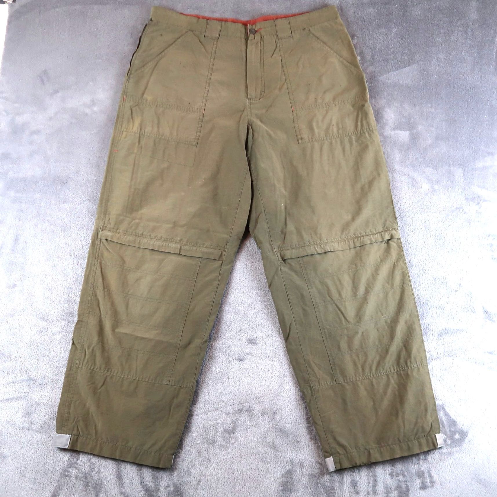 Lee VINTAGE Lee Pants Baggy Wide-Leg Nylon Green 36x30 Men’s 90s Y2K Logo accents Size US 36 / EU 52 - 2 Thumbnail