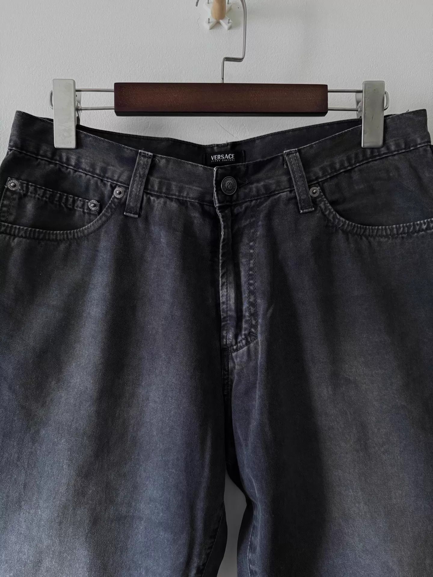 Versace Versace 00s Gray-Blue Washed Distressed Pants Size US 34 / EU 50 - 3 Thumbnail