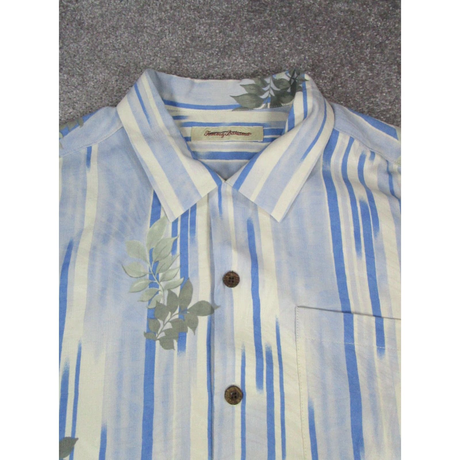 Tommy Bahama VINTAGE Tommy Bahama Shirt Mens Large Blue Beige Silk Button Up Size US L / EU 52-54 / 3 - 2 Thumbnail
