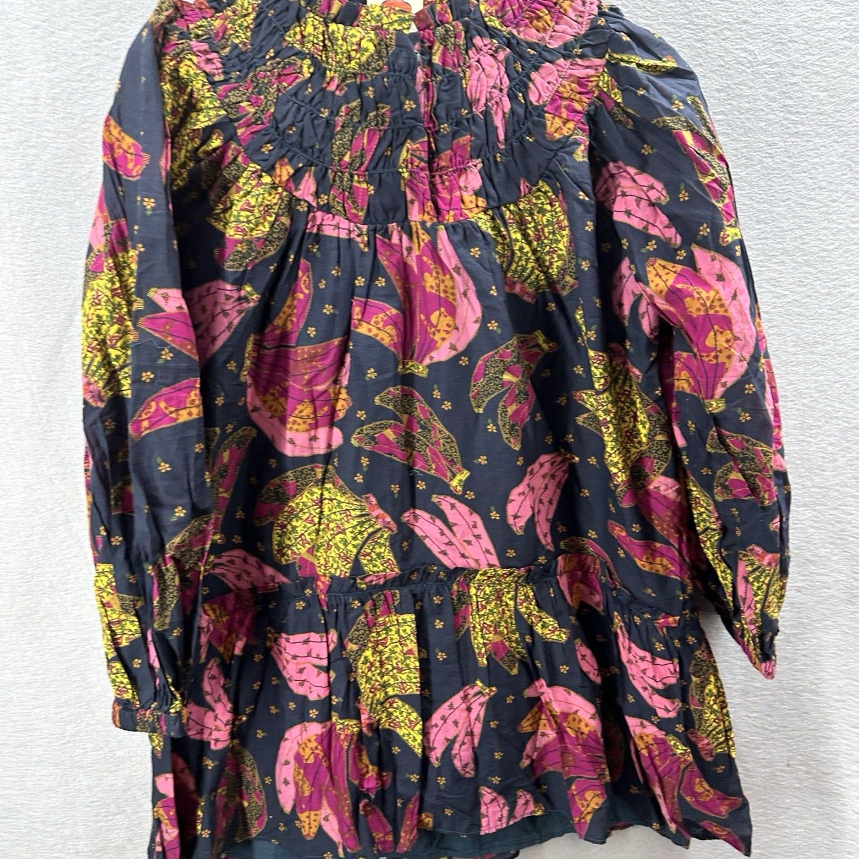 Farm Rio FARM Rio Patchwork Bananas Mini Dress Womens XS Black Boho Bohemian XS Patchwork Maxi Mini 90s Concert Boho Womens Size XS / US 0-2 / IT 36-38 - 5 Thumbnail