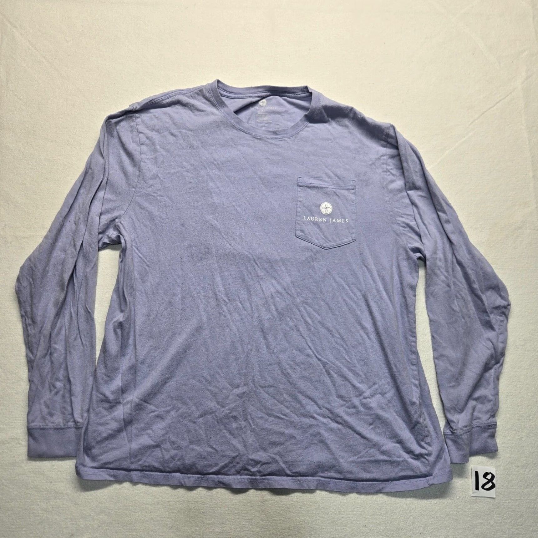 Vintage VINTAGE Lauren James Purple Long Sleeve T-Shirt Women's XL Solid Crew Neck Casual Size XL / US 12-14 / IT 48-50 - 2 Thumbnail