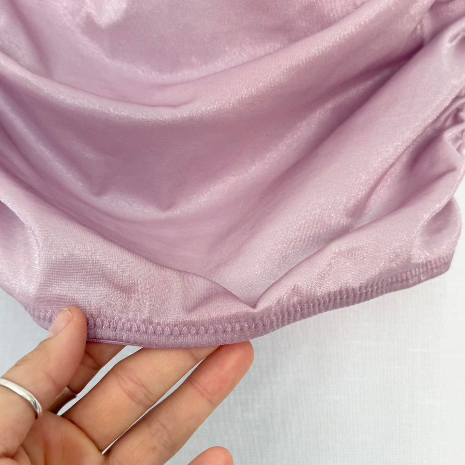 Urban Outfitters sparkly blush satin ruched cami crop top Size L / US 10 / IT 46 - 3 Thumbnail