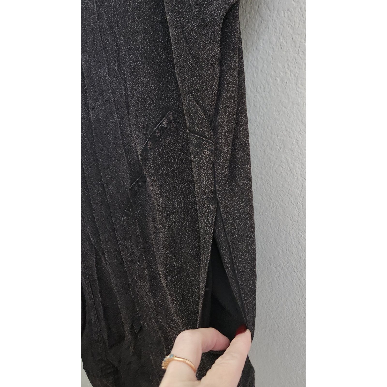 Other Very J Black Double V Shirt Mini Dress Small Lightweight Size S / US 4 / IT 40 - 2 Thumbnail
