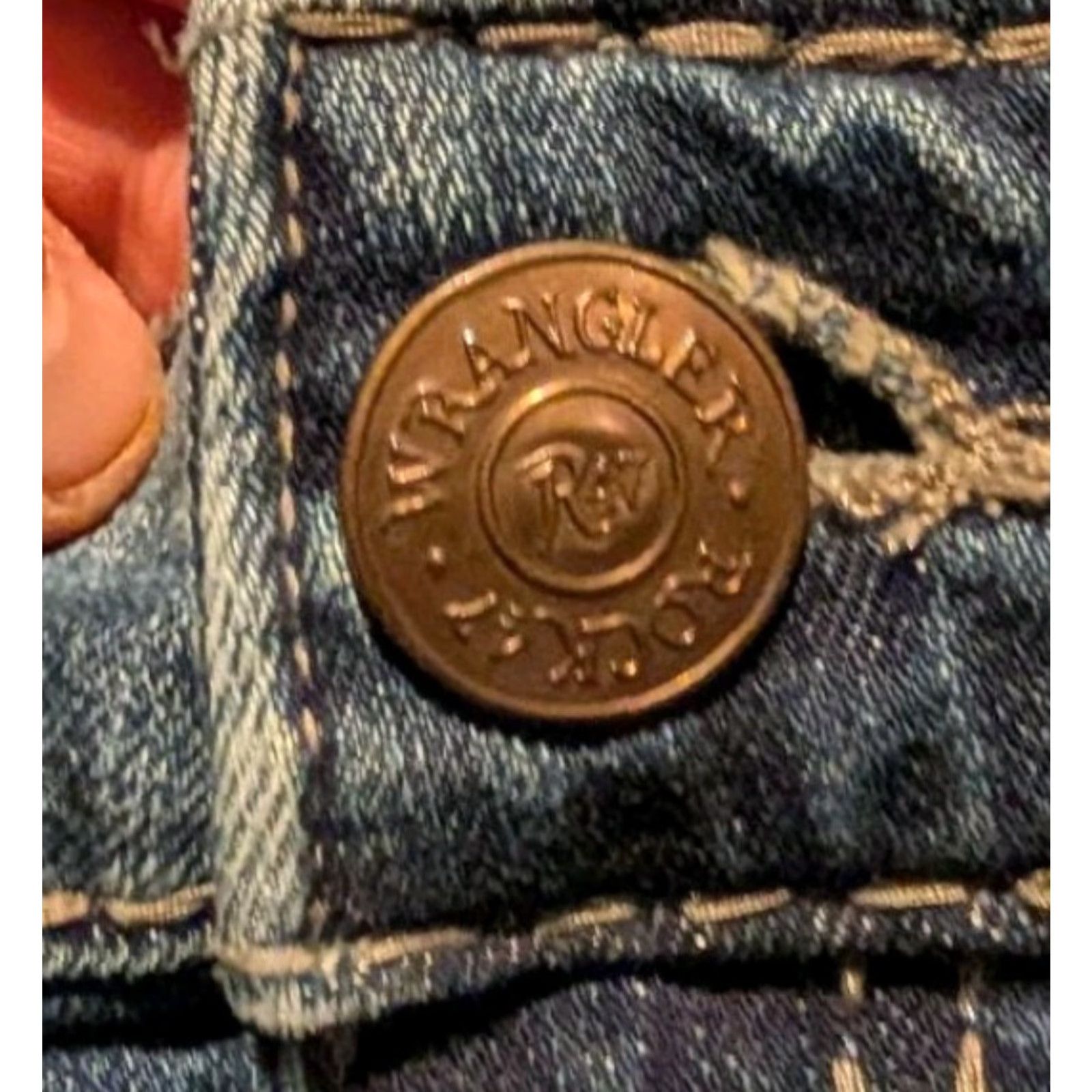Wrangler VINTAGE Rock 47 Denim Wrangler Jeans Mens 38x30 Blue Slim Boot Medium Wash Wiskering Size US 38 / EU 54 - 4 Thumbnail