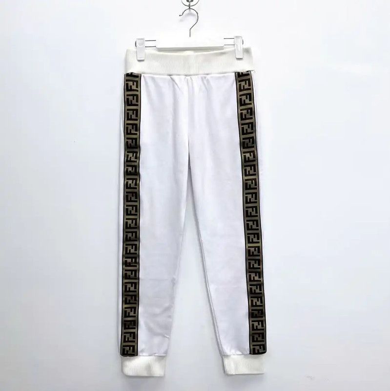Fendi Fendi White Cotton F Logo Casual Pants 0089 Size 30" / US 8 / IT 44 - 1 Thumbnail