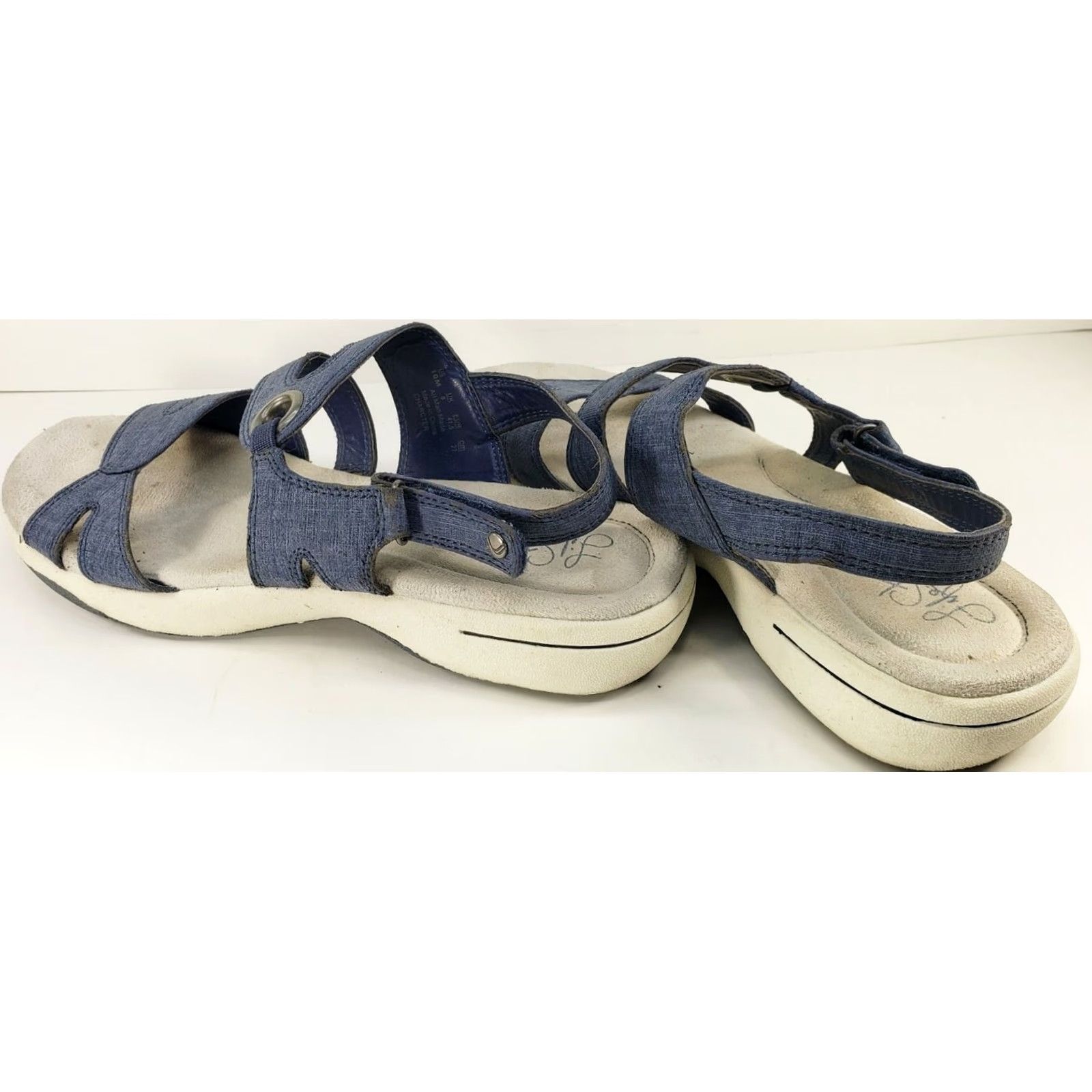 Vintage Womens Life Stride Charcter Denim Blue Strappy Sandals Hook & Loop Sandal Size 10 White? No, blue. Size US 10 / IT 40 - 5 Thumbnail