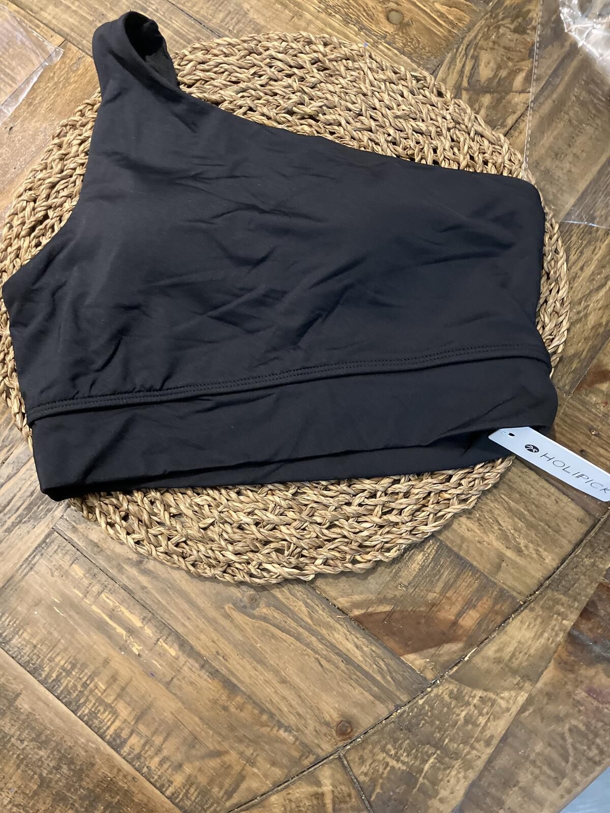 Other NWT Holipick Black One-Shoulder Crop Top Size ONE SIZE - 1 Thumbnail
